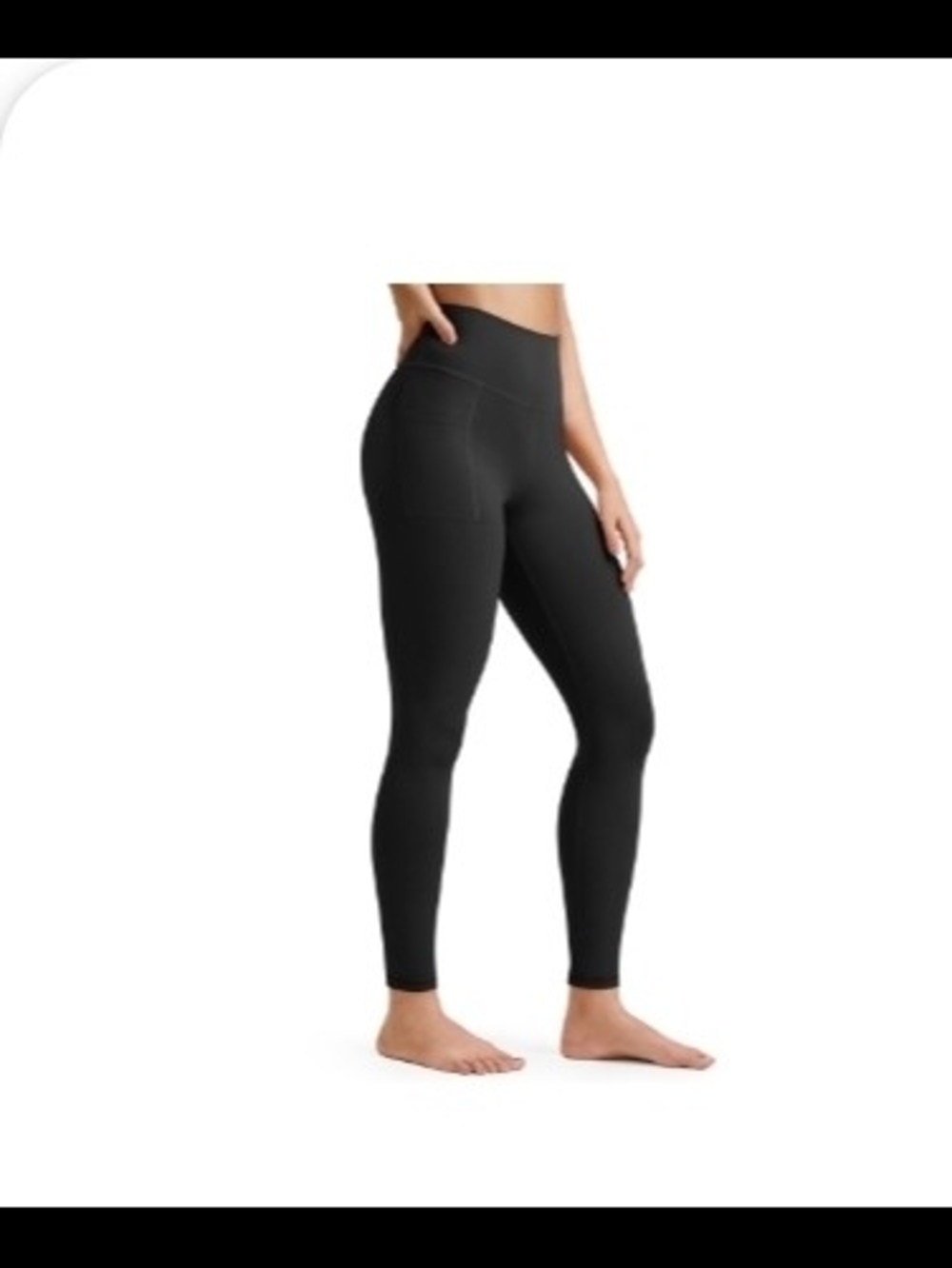 High-Waist Black Pocket Leggings - Unbranded